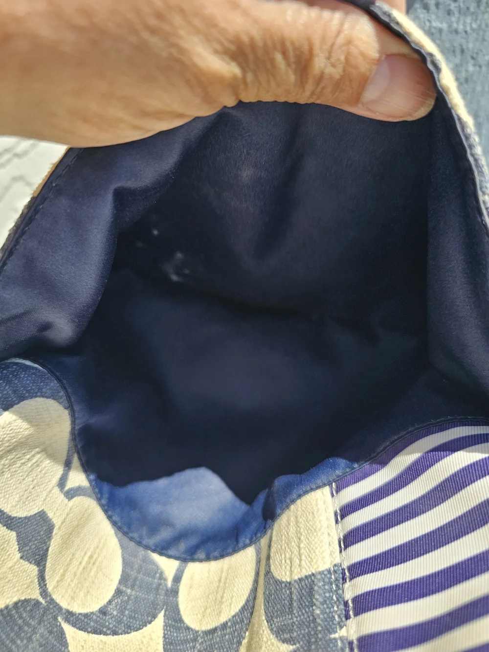 Coach Navy & Cream Patchwork Crossbody Bag